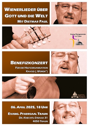 Flyer Benefizkonzert Dietmar Paul EK Traun 2025 02 vorne